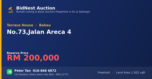 Terrace House · No. 73, Jalan Areca 4