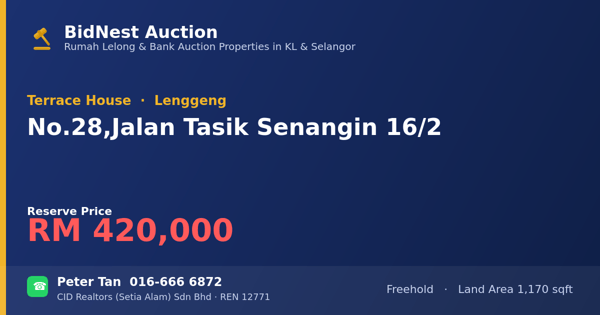Terrace House · No. 28, Jalan Tasik Senangin 16/2
