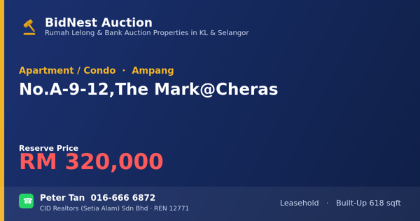 Apartment / Condo · No. A-9-12, The Mark @ Cheras
