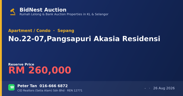 Apartmen / Kondo · No. 22-07, Pangsapuri Akasia Residensi