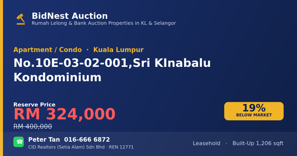 Apartmen / Kondo · No. 10E-03-02-001, Sri KInabalu Kondominium
