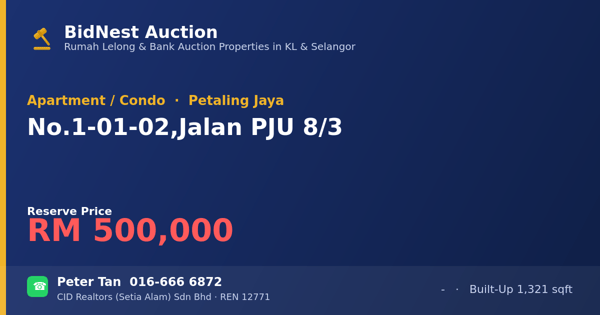 Apartmen / Kondo · No. 1-01-02, Jalan PJU 8/3