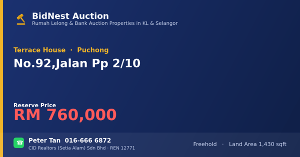 Terrace House · No. 92, Jalan Pp 2/10