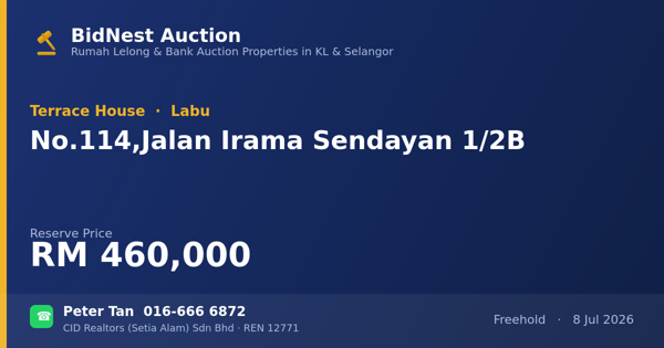 Rumah Teres · No. 114, Jalan Irama Sendayan 1/2B