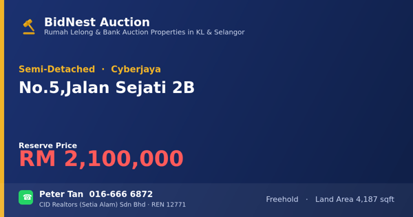 Semi-Detached · No. 5, Jalan Sejati 2B