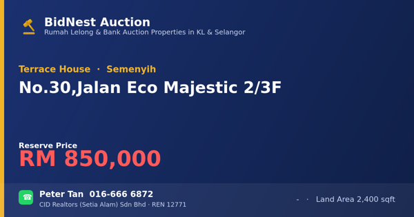 Terrace House · No. 30, Jalan Eco Majestic 2/3F