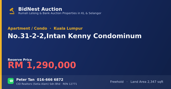 Apartment / Condo · No. 31-2-2, Intan Kenny Condominum