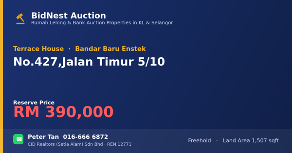 Terrace House · No. 427, Jalan Timur 5/10