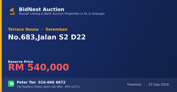 Terrace House · No. 683, Jalan S2 D22