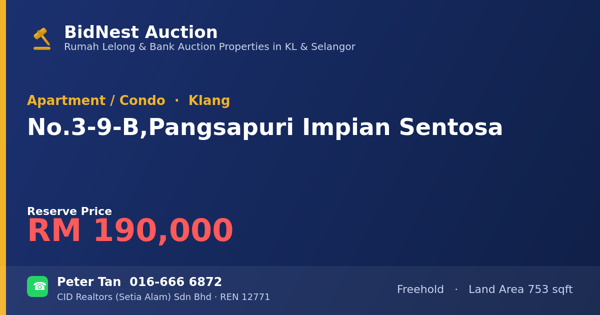 Apartment / Condo · No. 3-9-B, Pangsapuri Impian Sentosa