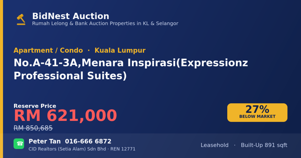 Apartment / Condo · No. A-41-3A, Menara Inspirasi (Expressionz Professional Suites)