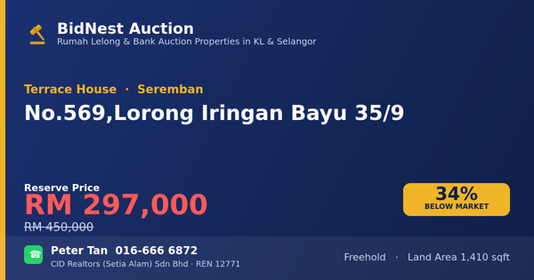 Terrace House · No. 569, Lorong Iringan Bayu 35/9