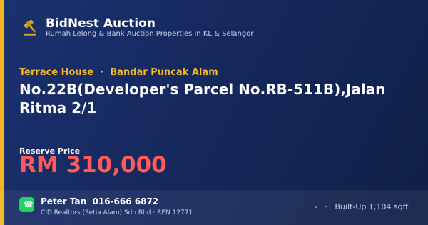 Terrace House · No. 22B (Developer's Parcel No. RB-511B), Jalan Ritma 2/1