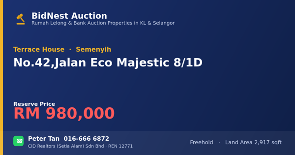 排屋 · No. 42, Jalan Eco Majestic 8/1D