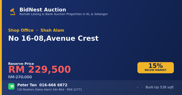 店屋 · No 16-08, Avenue Crest
