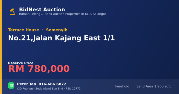 Terrace House · No. 21, Jalan Kajang East 1/1