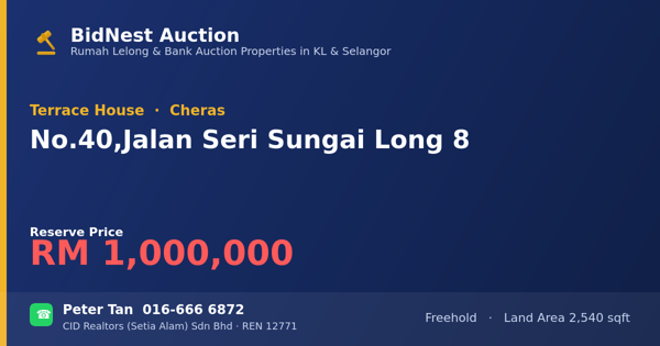 Terrace House · No. 40, Jalan Seri Sungai Long 8