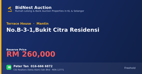 Terrace House · No. B-3-1, Bukit Citra Residensi