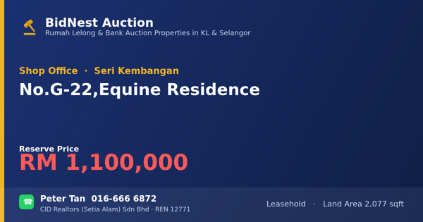 Shop Office · No. G-22, Equine Residence