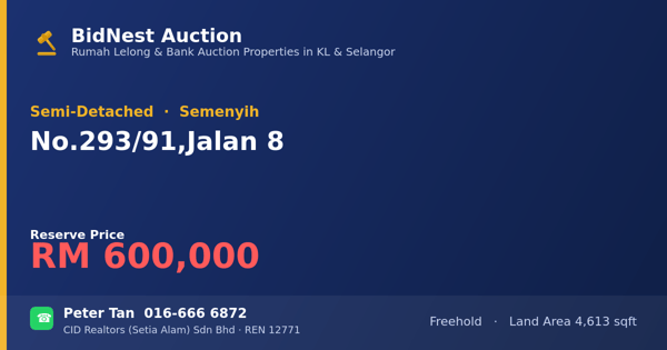 Semi-Detached · No. 293/91, Jalan 8
