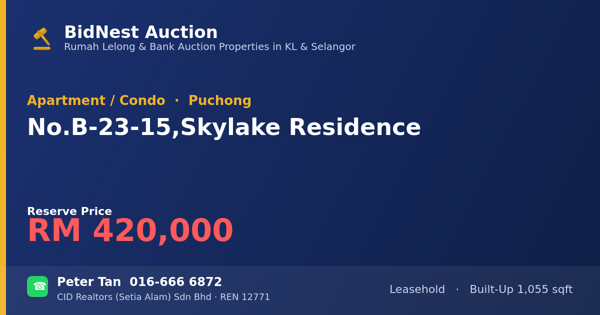 公寓 · No. B-23-15, Skylake Residence
