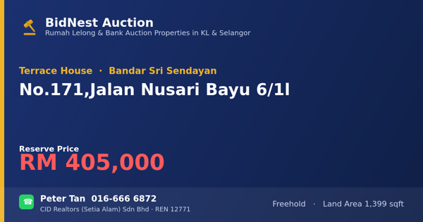 Terrace House · No. 171, Jalan Nusari Bayu 6/1l