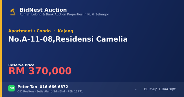 Apartmen / Kondo · No. A-11-08, Residensi Camelia