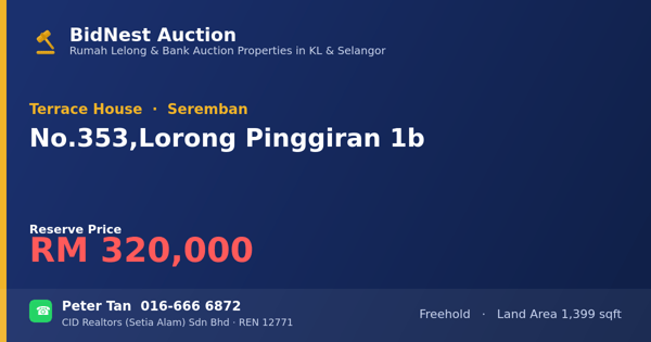 Terrace House · No. 353, Lorong Pinggiran 1b