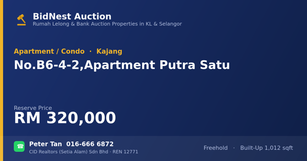 Apartmen / Kondo · No. B6-4-2, Apartment Putra Satu
