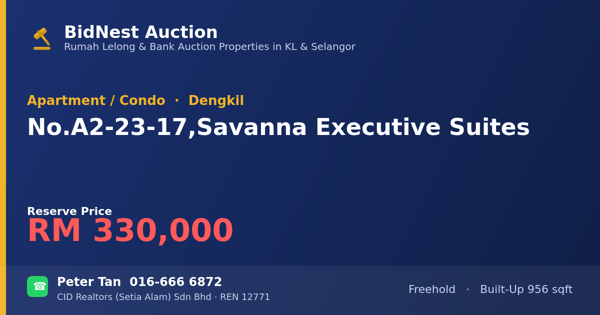 Apartmen / Kondo · No. A2-23-17, Savanna Executive Suites
