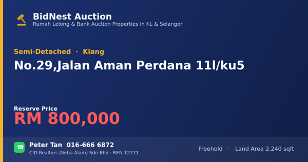 Semi-Detached · No. 29, Jalan Aman Perdana 11l/ku5