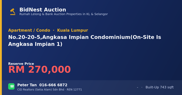 Apartment / Condo · No. 20-20-5, Angkasa Impian Condominium (On-Site Is Angkasa Impian 1)
