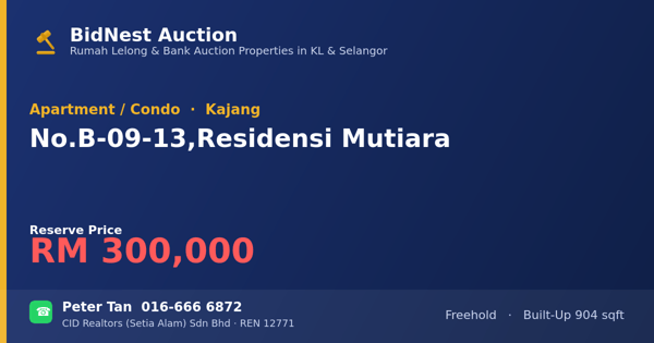 公寓 · No. B-09-13, Residensi Mutiara