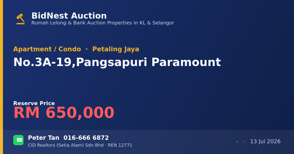 Apartment / Condo · No. 3A-19, Pangsapuri Paramount