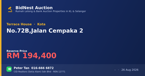 Terrace House · No. 72B, Jalan Cempaka 2