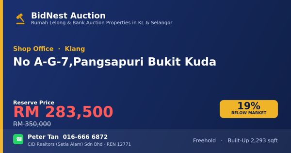 Shop Office · No A-G-7, Pangsapuri Bukit Kuda
