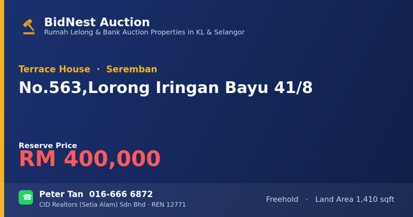 Terrace House · No. 563, Lorong Iringan Bayu 41/8