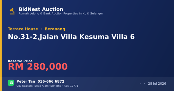 Terrace House · No. 31-2, Jalan Villa Kesuma Villa 6