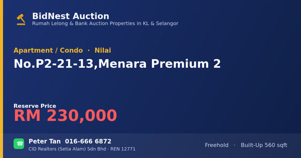 Apartment / Condo · No. P2-21-13, Menara Premium 2
