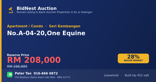 Apartment / Condo · No. A-04-20, One Equine