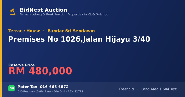 Terrace House · Premises No 1026, Jalan Hijayu 3/40