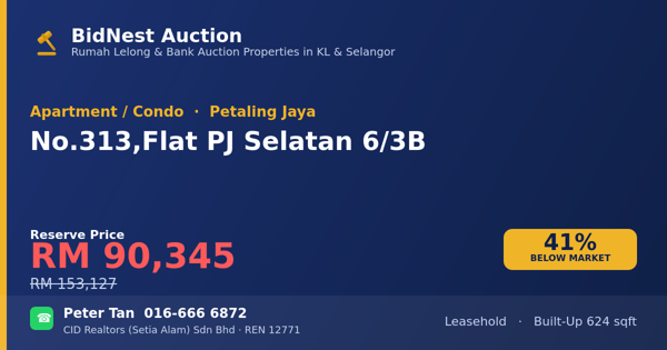 Apartment / Condo · No. 313, Flat PJ Selatan 6/3B