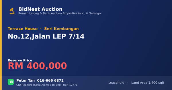 Terrace House · No. 12, Jalan LEP 7/14