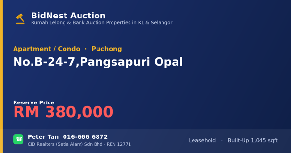 Apartment / Condo · No. B-24-7, Pangsapuri Opal