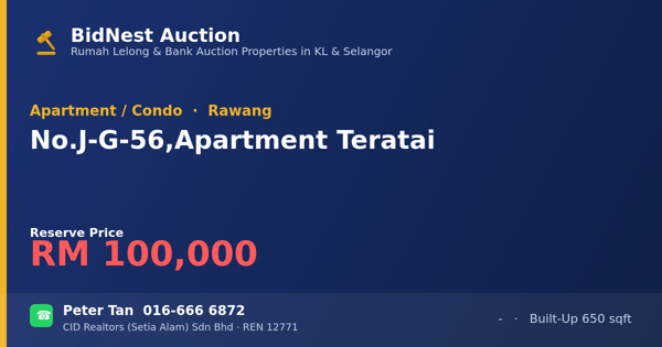 Apartment / Condo · No. J-G-56, Apartment Teratai