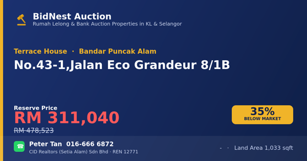 Terrace House · No. 43-1, Jalan Eco Grandeur 8/1B