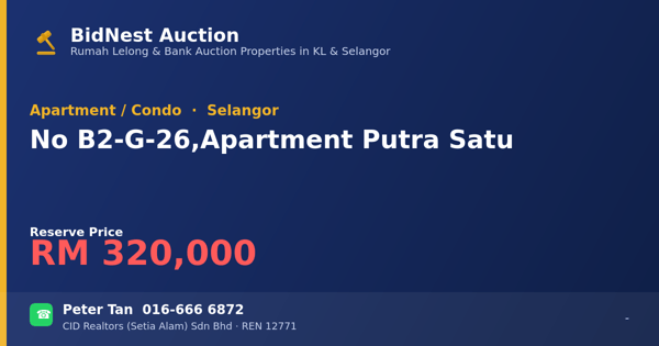 Apartmen / Kondo · No B2-G-26, Apartment Putra Satu