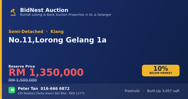 Semi-Detached · No. 11, Lorong Gelang 1a