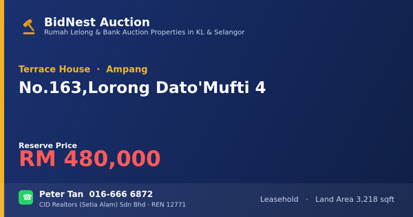 Terrace House · No. 163, Lorong Dato' Mufti 4