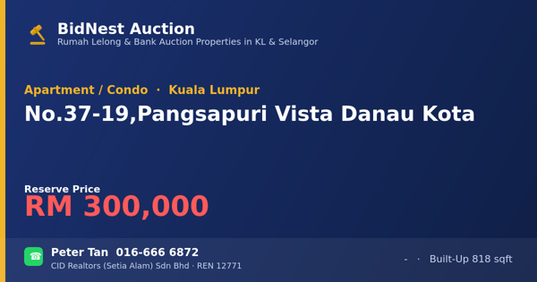Apartment / Condo · No. 37-19, Pangsapuri Vista Danau Kota